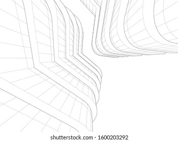 Concept 3d architecture building, vector illustration