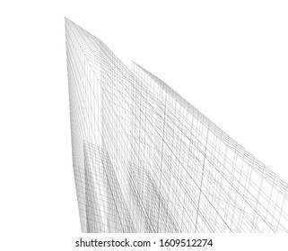 Concept 3d architecture building, vector illustration