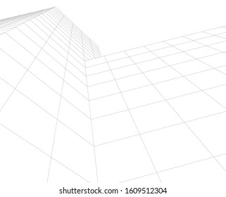 Concept 3d architecture building, vector illustration