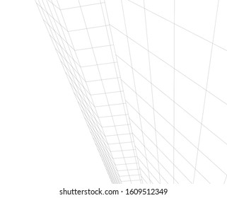 Concept 3d architecture building, vector illustration