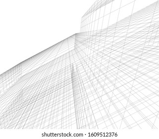 Concept 3d architecture building, vector illustration