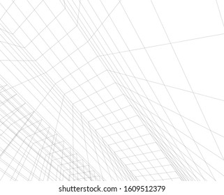 Concept 3d architecture building, vector illustration