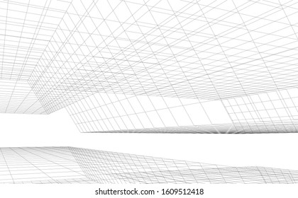 Concept 3d architecture building, vector illustration