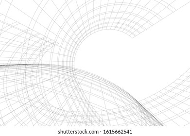 Concept 3d architecture building, vector illustration