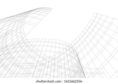 Concept 3d architecture building, vector illustration