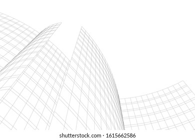 Concept 3d architecture building, vector illustration