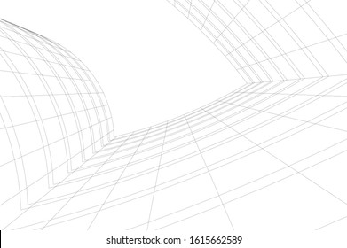 Concept 3d architecture building, vector illustration