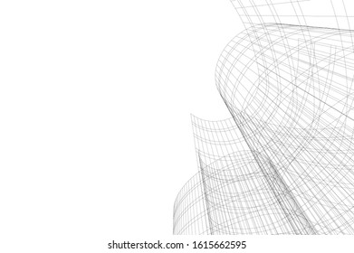 Concept 3d architecture building, vector illustration