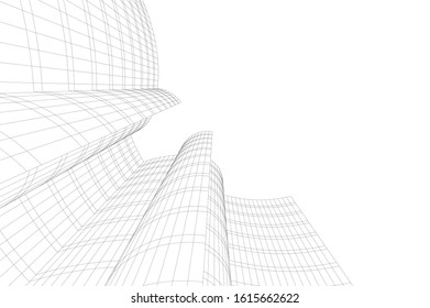 Concept 3d architecture building, vector illustration