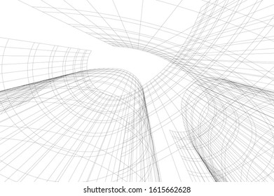 Concept 3d architecture building, vector illustration