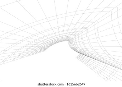 Concept 3d architecture building, vector illustration