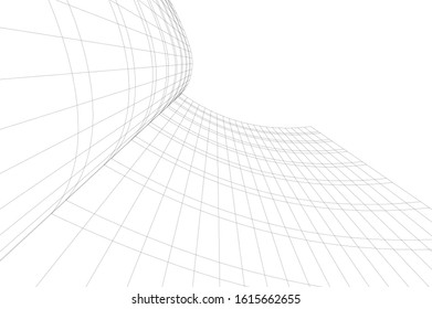 Concept 3d architecture building, vector illustration