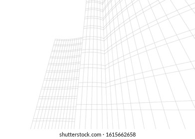 Concept 3d architecture building, vector illustration