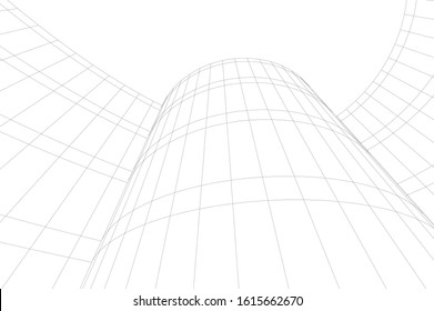 Concept 3d architecture building, vector illustration