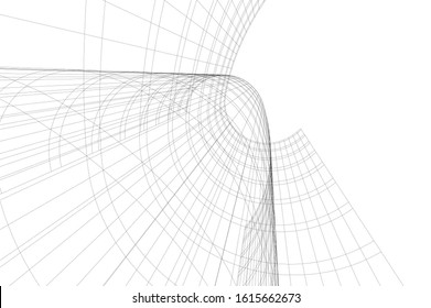 Concept 3d architecture building, vector illustration