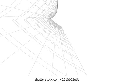 Concept 3d architecture building, vector illustration