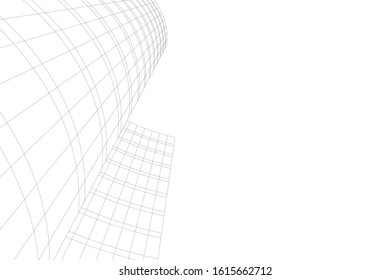 Concept 3d architecture building, vector illustration