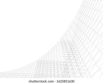 Concept 3d architecture building, vector illustration