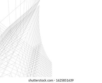 Concept 3d architecture building, vector illustration