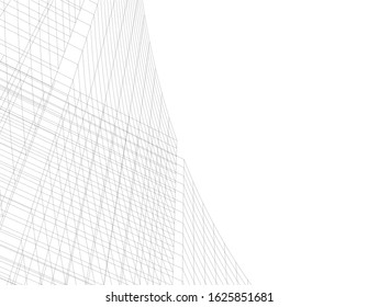 Concept 3d architecture building, vector illustration