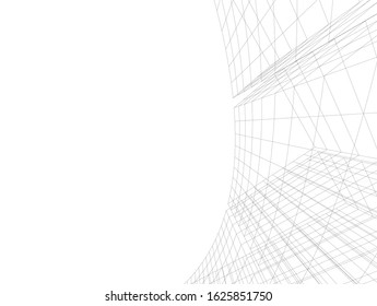 Concept 3d architecture building, vector illustration