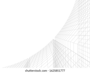 Concept 3d architecture building, vector illustration