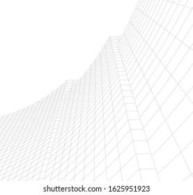 Concept 3d architecture building, vector illustration