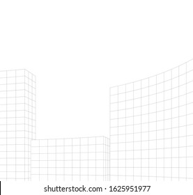 Concept 3d architecture building, vector illustration
