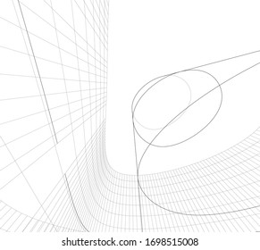 Concept 3d architecture building, vector illustration