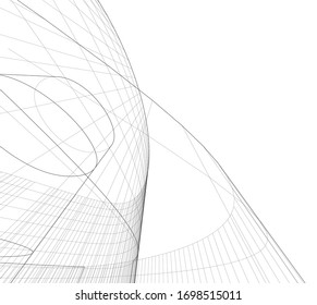 Concept 3d architecture building, vector illustration