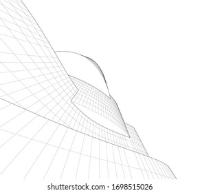 Concept 3d architecture building, vector illustration