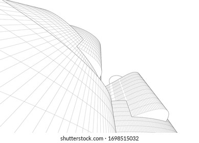 Concept 3d architecture building, vector illustration