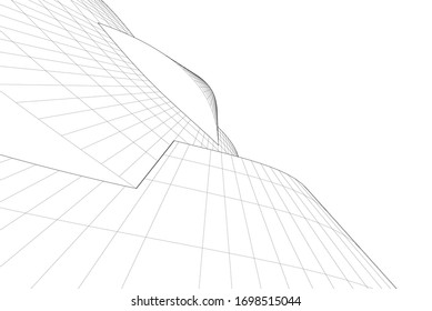 Concept 3d architecture building, vector illustration