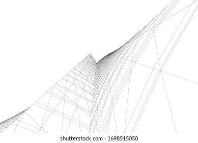 Concept 3d architecture building, vector illustration