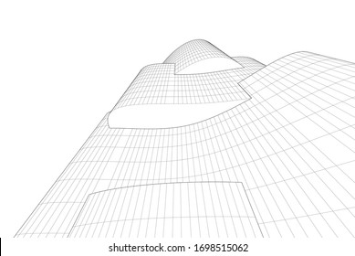 Concept 3d architecture building, vector illustration