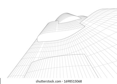 Concept 3d architecture building, vector illustration