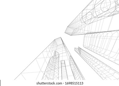 Concept 3d architecture building, vector illustration