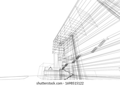 Concept 3d architecture building, vector illustration