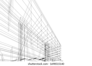 Konzept 3d Architektur Gebäude, Vektorillustration Illustration