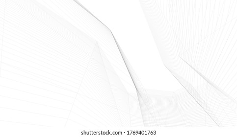 Concept 3d architecture building, vector illustration