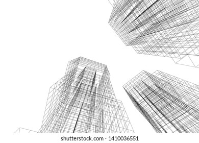 Concept 3d architecture, vector illustration