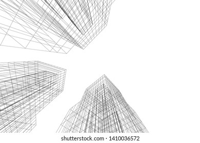 Concept 3d architecture, vector illustration