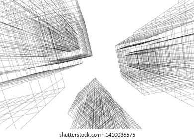 Concept 3d architecture, vector illustration