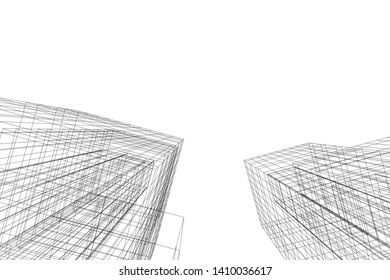 Concept 3d architecture, vector illustration