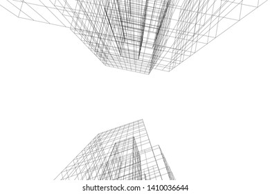 Concept 3d architecture, vector illustration