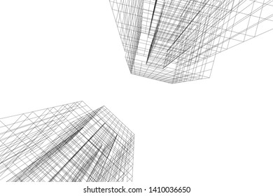 Concept 3d architecture, vector illustration