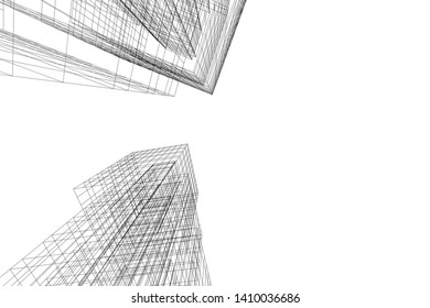 Concept 3d architecture, vector illustration