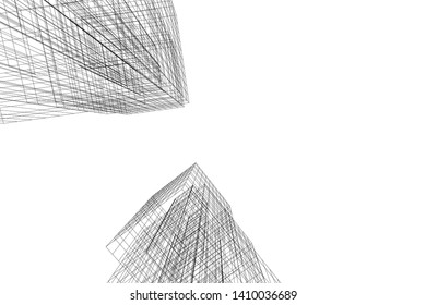 Concept 3d architecture, vector illustration