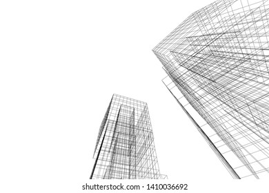 Concept 3d architecture, vector illustration