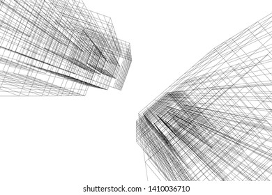 Concept 3d architecture, vector illustration